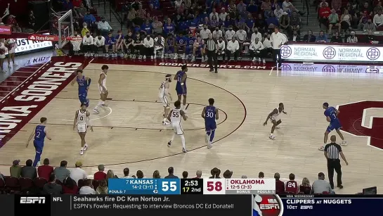 Kansas Jayhawks at Oklahoma Sooners 18.01.2022