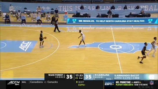 Wake Forest Demon Deacons at North Carolina Tar Heels 20.01.21