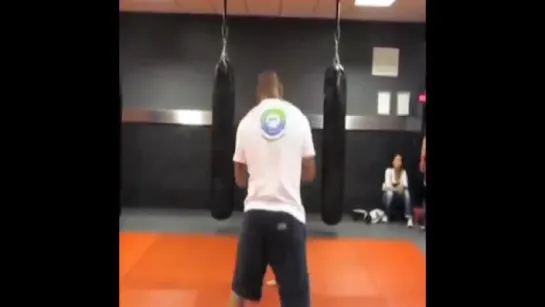 Tyrone Spong pads Training