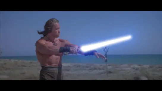 Conan_Tests_a_Lightsaber