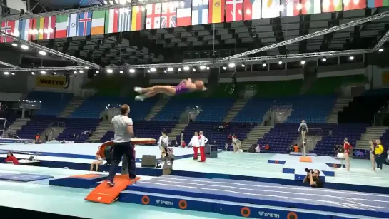 Russias Maria Paseka working on her Cheng at podium training ECSzczecin2019 @ECSzczecin2019