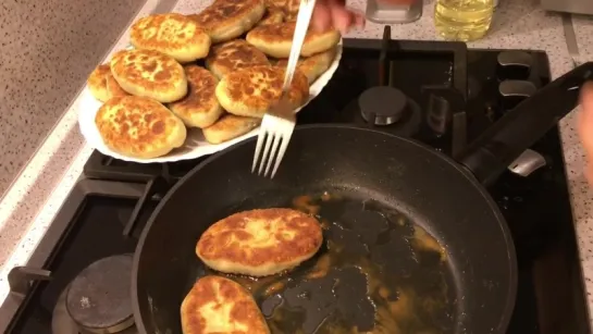 Жареные Пирожки с Картошкой и Грибами! Тоненькое Тесто и много Начинки