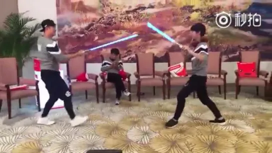 160102  #Luhan Playing with Lightsaber