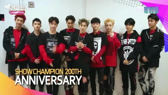 160914 Show Champion 200th Anniversary - EXO message ETC