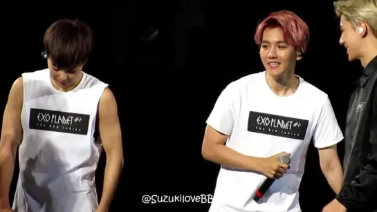 151017 EXOluxion in Guangzhou 伯贤 baekhyun copy the MC of UFC 백현