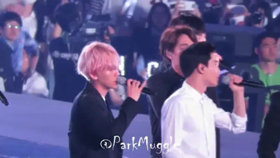 [FANCAM] 150815 EXO Stage with G.O.D. ( EXO BAEKHYUN focus) @ I am Korea