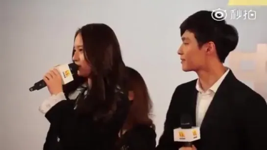 [FANCAM] 151218 EXO LAY Krystal @ Shut up and Fall in love Press Conference