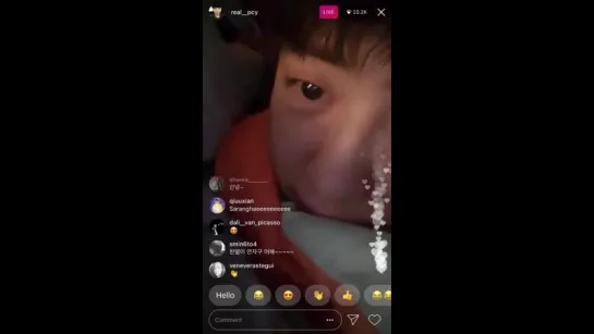 180114 EXO Chanyeol @ real_pcy Instagram Live