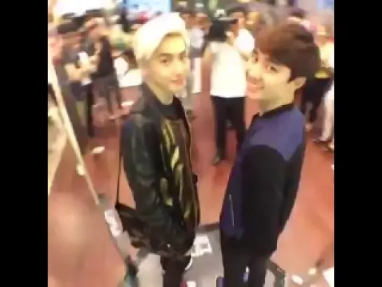 EXO SUHO and D.O. at MCM Flagship store