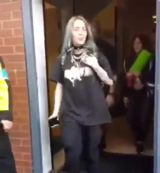 billie outside the venue in manchester, england