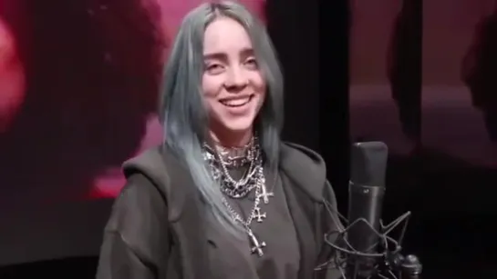 Billie at the radio105 in Milan, Italy