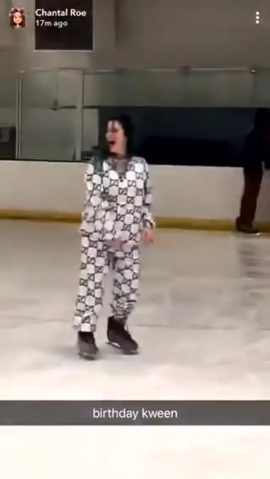 billie is celebrating her 17th birthday at an ice skating rink with her friends