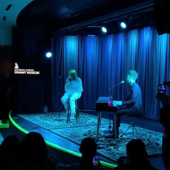 billie performing at grammy museum