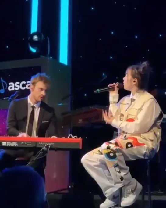 Billie and Finneas performing ‘when the party’s over’ at the ascap awards