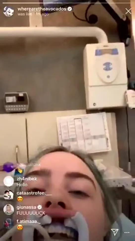 Instagram Live (14.01.19) at the dentist