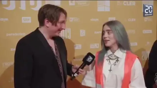 billie got interviewed on the red carpet of the swiss music awards