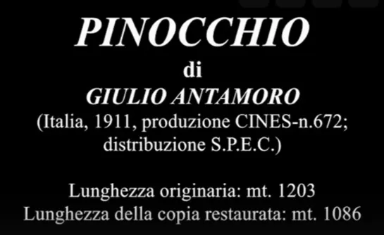 «PINOCCHIO», di Giulio Antamoro (Italia, 1911) #cinemamuto