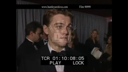 Leonardo DiCaprio interviewed at Royal film Premiere of Titanic.