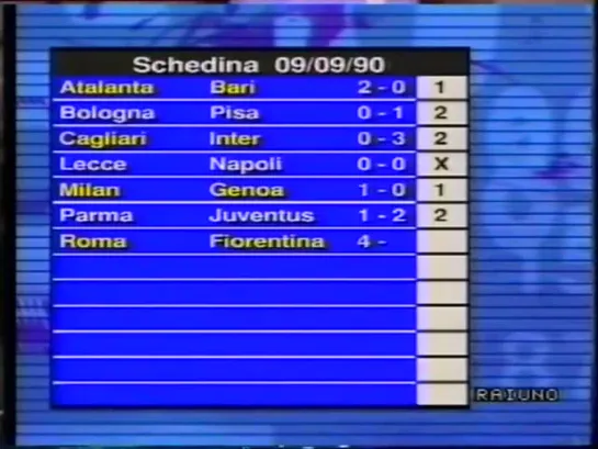 Serie A 1990-91 Matchday 1-18