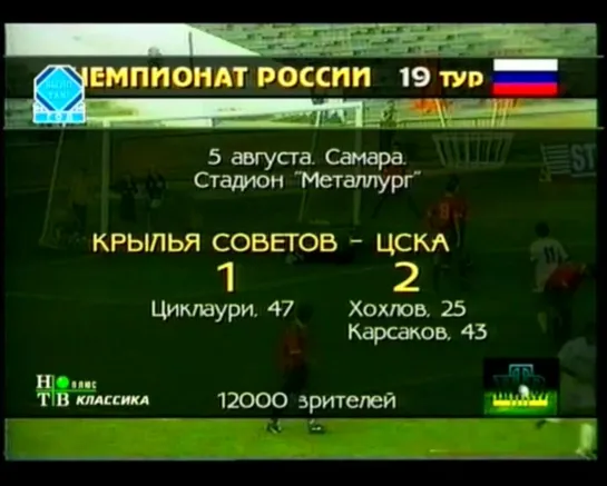 Чемпионат России 1995/ Высшая лига /19 тур /Крылья Советов(Самара) - ЦСКА(Москва) 1:2