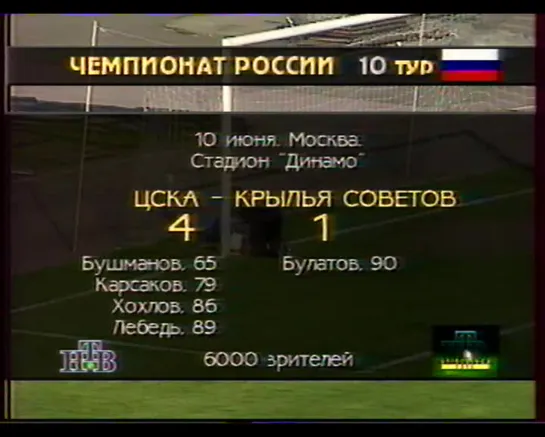 Чемпионат России 1995/ Высшая лига /10 тур /ЦСКА(Москва) - Крылья Советов(Самара) 4:1