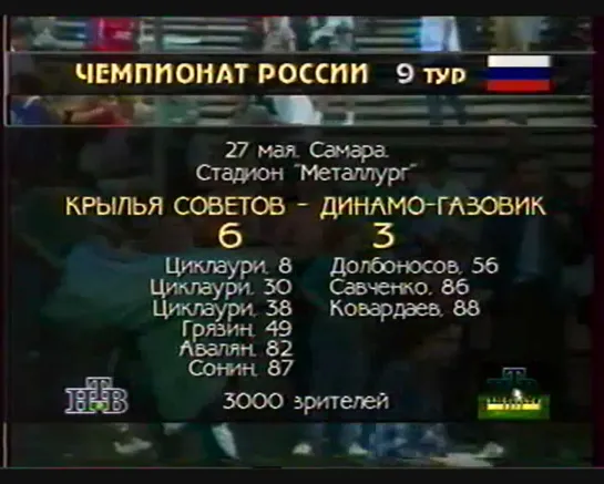 Чемпионат России 1995/ Высшая лига /9 тур /Крылья Советов(Самара) - Динамо-Газовик(Тюмень) 6:3