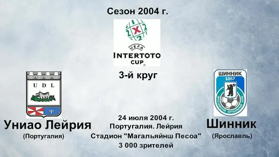 859. Сезон 2004-2005 г.г. КИ. 3-й круг. Униао Лейрия (Португалия) - Шинник (Ярославль)