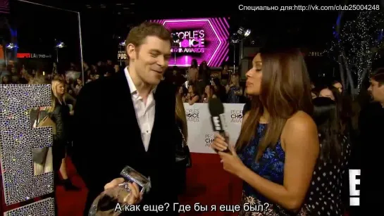 Joseph Morgan Thanks Fans for Award E! Online rus sub