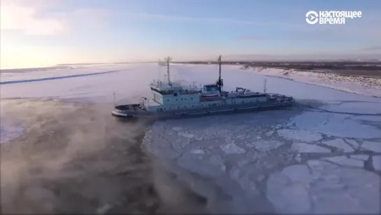 Река Лена. Город Жатай. Республика Саха. Якутия. Полная “выморозка“ на реке. НЕИЗВЕСТНАЯ РОССИЯ