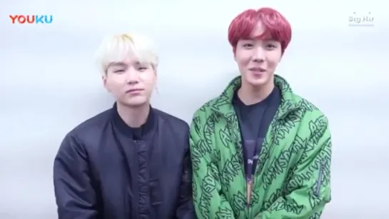 171214 BTS Jhope, Suga on Youku