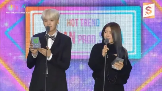 BTSs SUGA  SURAN win hot trend award at MMA 2017  (MelOn Music Awards)