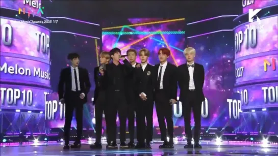 BTS Wins TOP10 Award   Acceptance Speech @ Melon Music Awards 2017 171202