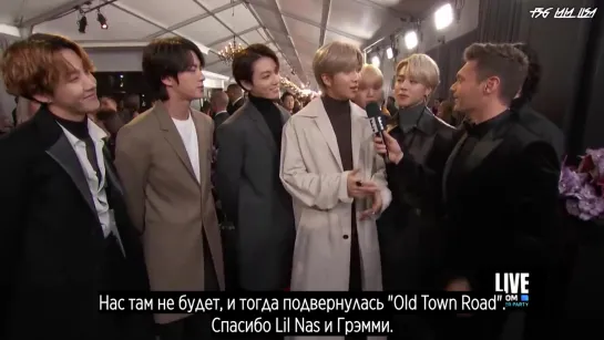 [RUS SUB] BTS Gives a Preview of Their Grammys Performance | E! Red Carpet & Award Shows