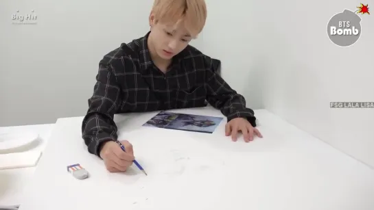 [RUS SUB][Рус.саб] [BANGTAN BOMB] Concentrating on drawing JK - BTS (방탄소년단)