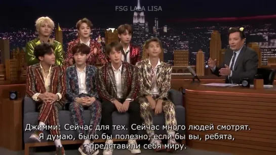 [RUS SUB] [Рус.саб] Jimmy Interviews the Biggest Boy Band on the Planet BTS