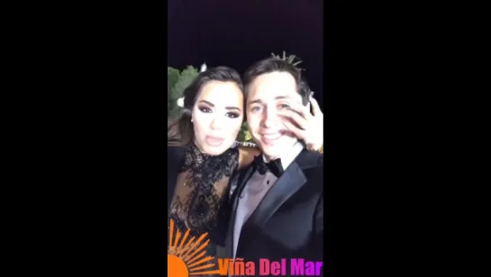 Lali con Karol Lucerov en la gala de Vina