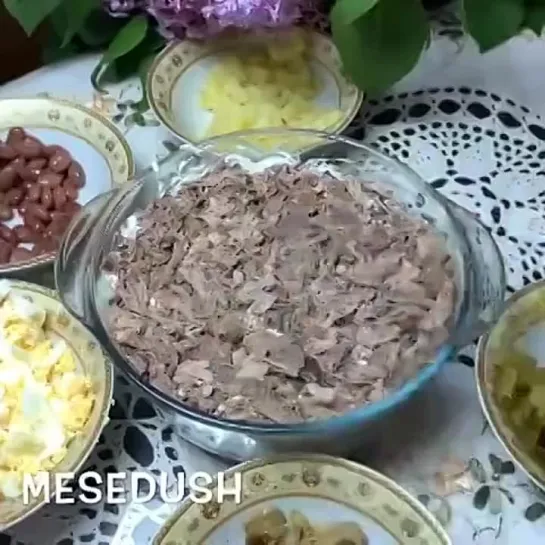 Фасолевый салат с мясом