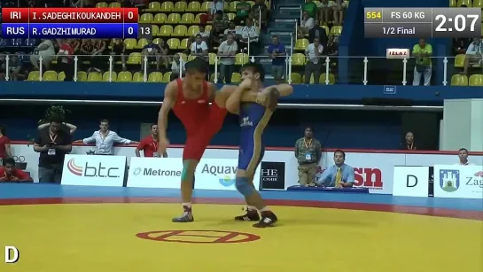 Jr. Worlds Champion Iman SADEGHIKOUKANDEH (IRI) flips off one foot to score an i