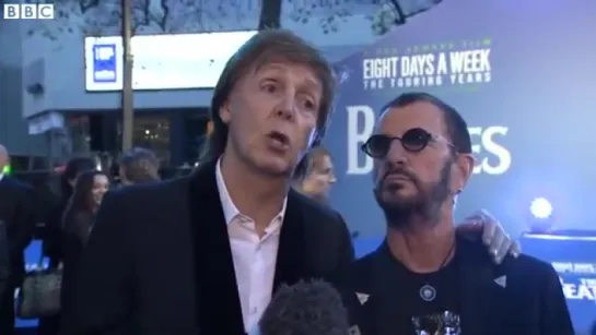 Sir Paul McCartney and Ringo Starr at film premiere The Beatles: Eight Days A Week