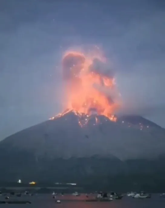 Sakurajima volcano erupts