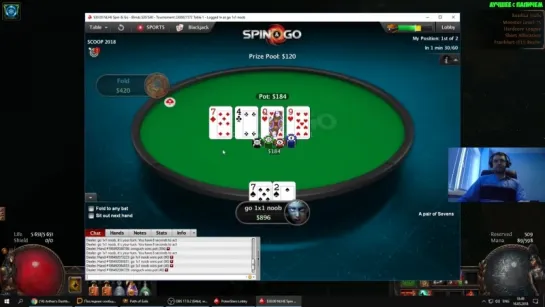 200 $ ЗА 5 МИНУТ! ПАПИЧ СОЛИТ В ПОКЕРЕ! Pokerstars Spin and go!