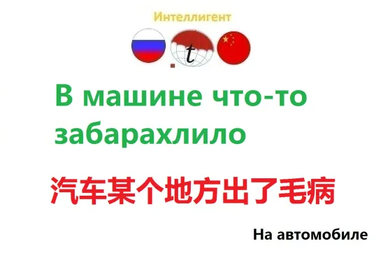 В машине что-то забарахлило. Изучение китайского языка. Фразы на китайском. Китайский язык