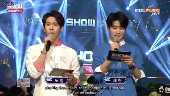 [VIDEO/ENG]150610 JAEHYUN & DOYOUNG @ MBC Show Champion