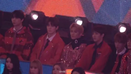 [fancam] 171231 NCT 127 Reaction to EXO Ko Ko Bop @ MBC Gayo Daejejun