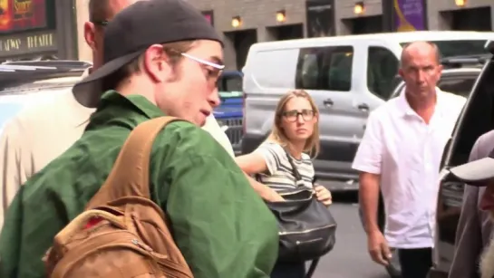 Robert Pattinson arriving at Colbert Show