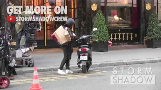 Kristen Stewart doing Motorbike on set of Personal Shopper in Paris - Part 2