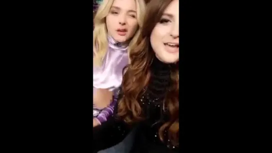 Meghan Trainor and Chloë Grace Moretz singing NO in Snapchat