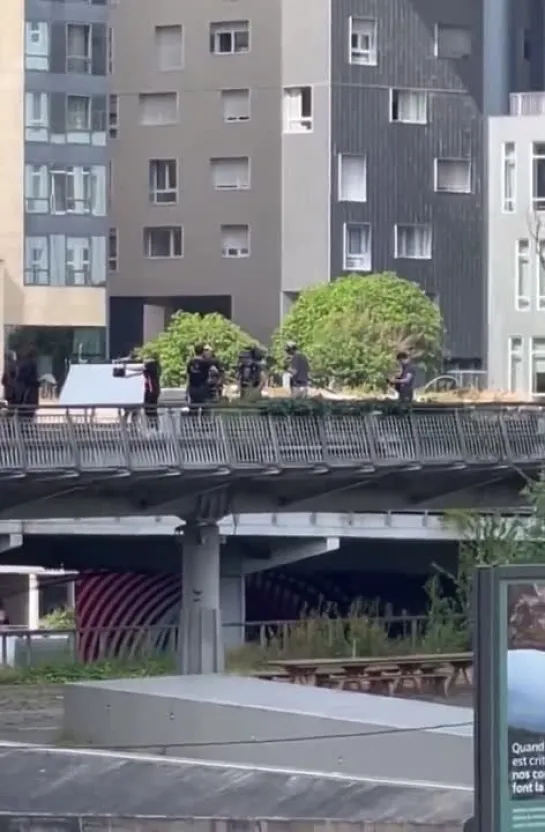 Norman Reedus and Melissa McBride as Daryl Dixon at La Défense in Paris.