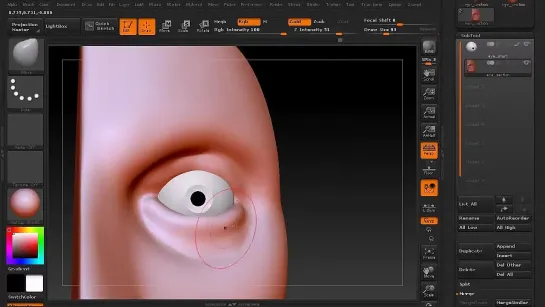 Скульптинг человеческого глаза в ZBrush. ч3