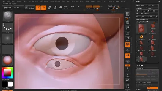 Скульптинг человеческого глаза в ZBrush. ч1